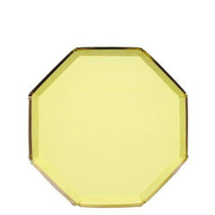 Small Pale Yellow Octagonal Pastel Side Plates S1025 - Pretty Day