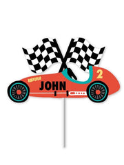 Vintage Race Car Customizable Cake Topper S1007 - Pretty Day