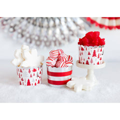 Foiled Silver Trees Food Cups (50 pcs) S5014 - Pretty Day