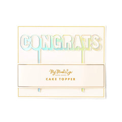 Holographic Congrats Cake Topper S5116 - Pretty Day