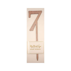 Number 7 Botanical Wood Cake Topper S5066 - Pretty Day
