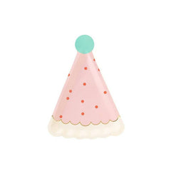 Pink Birthday Hat Shaped Small Side Plate - Pack of 8 S8048 - Pretty Day