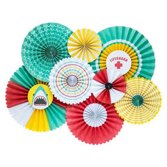 Pool Party Paper Fans 8pk S3140 - Pretty Day