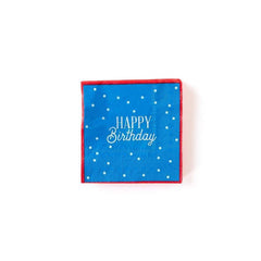 Blue Birthday Scalloped Cocktail Small Napkins - Pack of 24 S8082 - Pretty Day