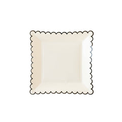 Halloween White With Black Edge Scallop Plate M0096 - Pretty Day