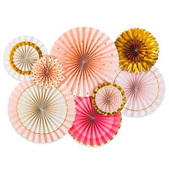 Pink and Gold Fan Pinwheel Backdrop S2028 - Pretty Day