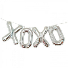 Airfill Only 16 Inch XOXO Block Balloon Silver S3085 - Pretty Day