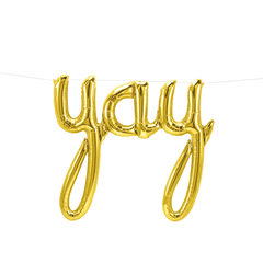 Yay Script Balloon Gold S4037 - Pretty Day