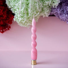 Chunky Swirl Candle - Pink 2pk S4162 - Pretty Day