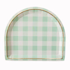 Green Gingham Large Dinner Plates - 8 pk S2209 - Pretty Day