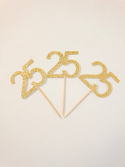 25 Birthday Annversary Cupcake Topper Party Pick - Pretty Day