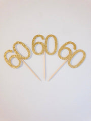 60 Birthday Anniversary Cupcake Topper Party Pick - Pretty Day