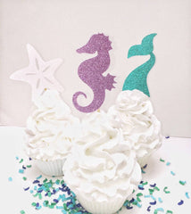 Mermaid cupcake toppers- 12pk - Pretty Day