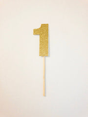 1 Glitter Cake Topper- 3" - Pretty Day