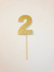 2 Glitter Cake Topper- 3" - Pretty Day