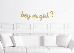 Boy or Girl? Cursive Banner - Pretty Day