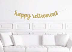 Cursive Happy Retirement Party Banner - Pretty Day