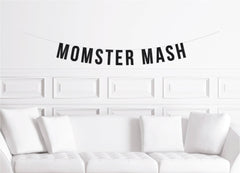 Halloween Baby Shower Decorations, Momster Mash Banner Sign - Pretty Day