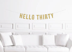 Hello Thirty 30th Birthday Banner - Pretty Day