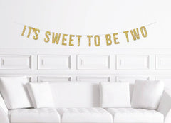 It's Sweet to Be Two 2nd Birthday Party Banner - Pretty Day