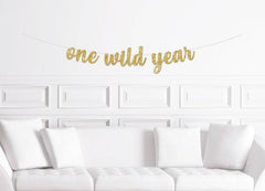 One Wild Year Banner First Birthday Decoration - Pretty Day
