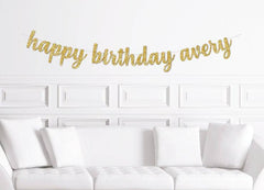 Personalized Happy Birthday Custom Banner with Name - Pretty Day