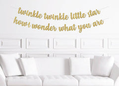 Twinkle Twinkle Little Star How I Wonder What You Are Baby Shower Banner - Pretty Day