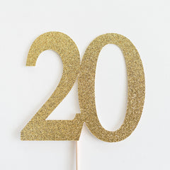 20 Cake Topper Gold - Pretty Day