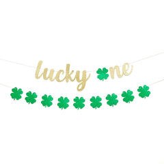 St Patricks Day 1st Birthday Decor Garland Banner St Patricks Day Lucky One Shamrock Decorations First Birthday - Pretty Day