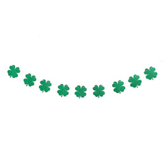 St Patricks Day Decor, Green Shamrock Garland Banner - Pretty Day