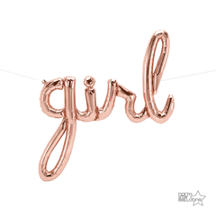 Girl Script Balloon Rose Gold S4034 - Pretty Day