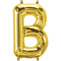Small 16" Air Fill Only Gold B Balloon S4010 - Pretty Day