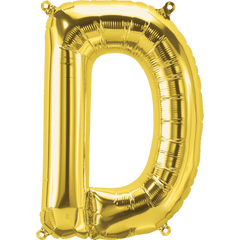 Small 16" Air Fill Only Gold D Balloon S4010 - Pretty Day