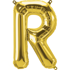 Small 16" Gold R Letter Balloon S4014 - Pretty Day