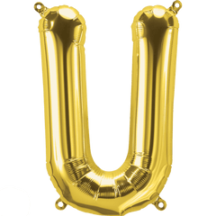Small 16" Gold U Letter Balloon S4015 - Pretty Day