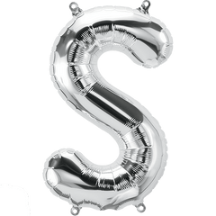 Small 16" Silver Letter S Balloon S4021 - Pretty Day