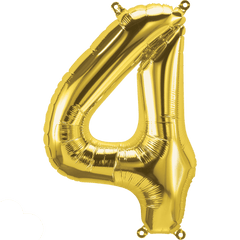 Small 16" Air Fill Only Gold 4 Balloon S5086 - Pretty Day