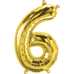 Small 16" Air Fill Only Gold 6 Balloon S4005 - Pretty Day