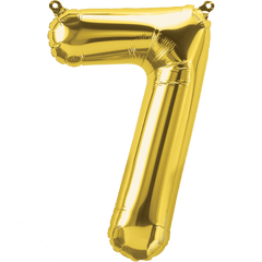 Small 16" Air Fill Only Gold 7 Balloon S4006 - Pretty Day