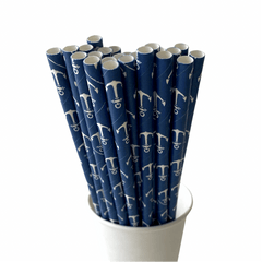 Nautical Blue Eco Friendly Paper Straws S4083 - Pretty Day