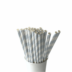 Pale Blue Gray Paper Straws S8061 - Pretty Day