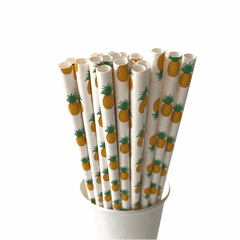 Pineapple Tropical Eco Friendly Paper Straws S7095 - Pretty Day