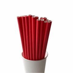 Solid Red Eco Friendly Paper Straws S9093 - Pretty Day
