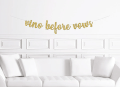 Vino Before Vows Bachelorette Party Banner - Pretty Day