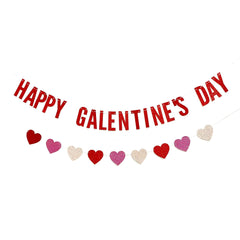 Large Happy Galentines Day Banner - Pretty Day