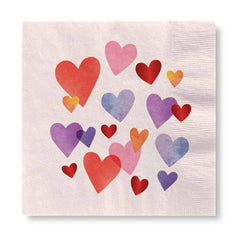 Valentines Painted Hearts Small Cocktail Napkins - Pack of 20 S5101 - Pretty Day