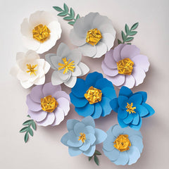 Blue Ombre Small Paper Flower Kit S5200 - Pretty Day