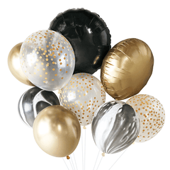 Black, White & Gold Balloon Bouquet S8096 - Pretty Day