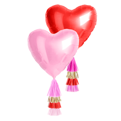 Jumbo Mylar Heart Balloon Set with Tassels S7152 - Pretty Day