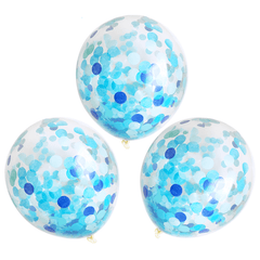Blue Party 3 Pack of Confetti Balloons S8011 - Pretty Day
